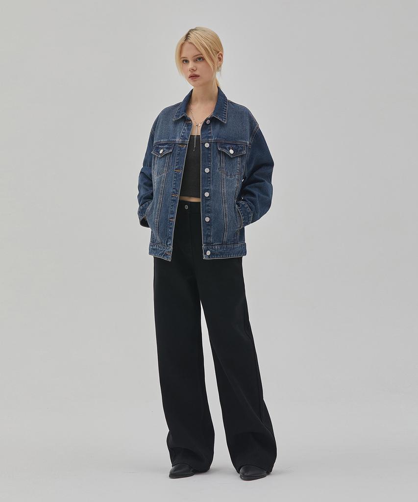 RYUL+WAI Denim Loose Wide Long Pants Black