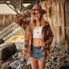 Retro fluffy winter new women's plush lapel long-sleeve jacket coat