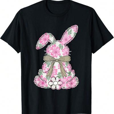 Coquette Easter Bunny Floral Easter Kids Bow T-Shirt