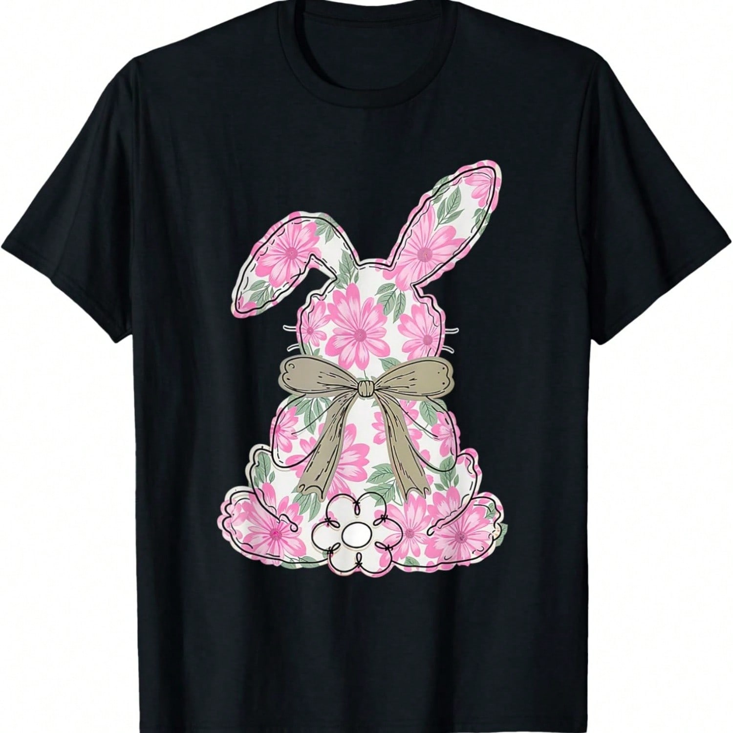 Coquette Easter Bunny Floral Easter Kids Bow T-Shirt S