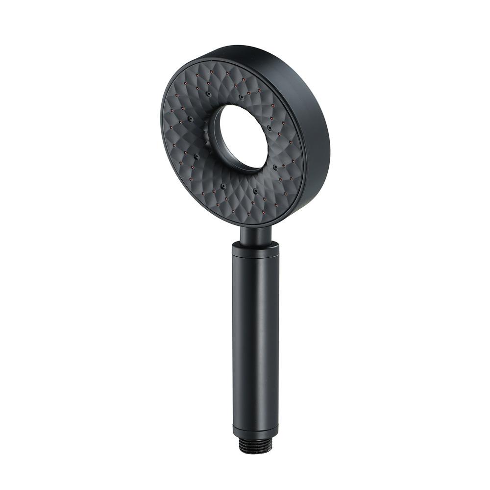 Bathroom Black Handheld Rainfall Pressurized Shower Set with Hose and Bracket