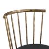 Modern Metal Bar Stool in Windsor Style with Upholstered Seat for Kitchen Islands, Bars, Restaurants; Bar Height; Vintage and Minimalist Style