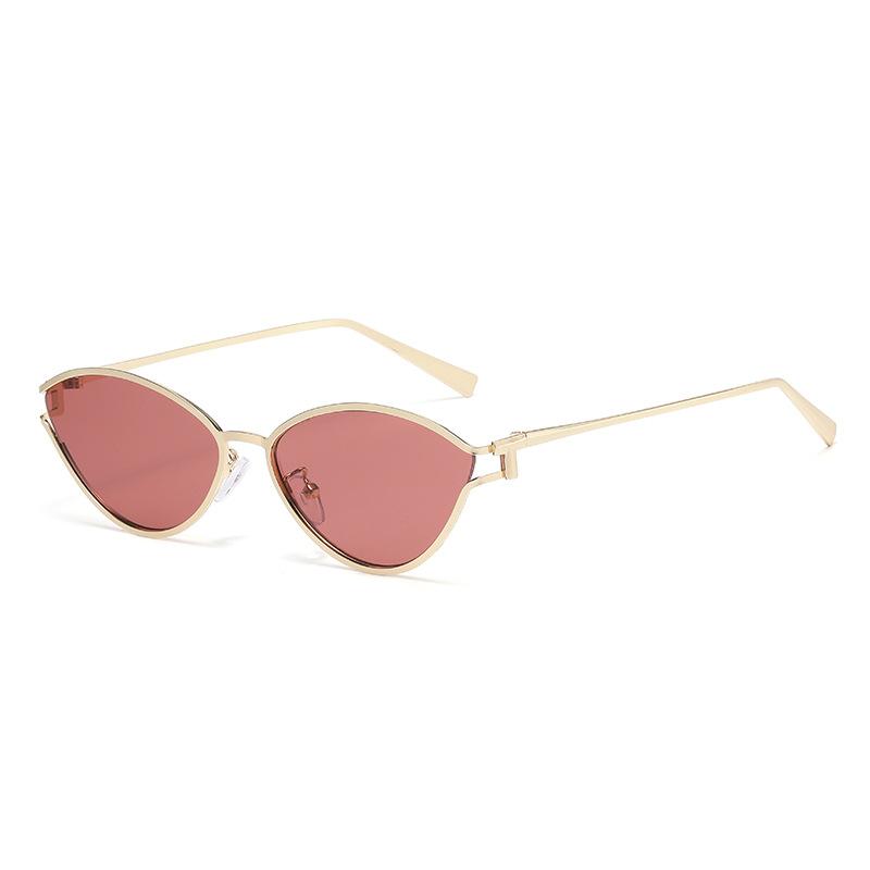European and American triangular cat eye sunglasses trendy retro metal sunglasses high-end personalized women's sunglasses