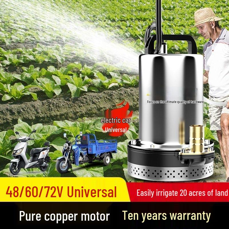 48-72V DC Submersible Pump for Electric Vehicles, Tricycles, and Irrigation