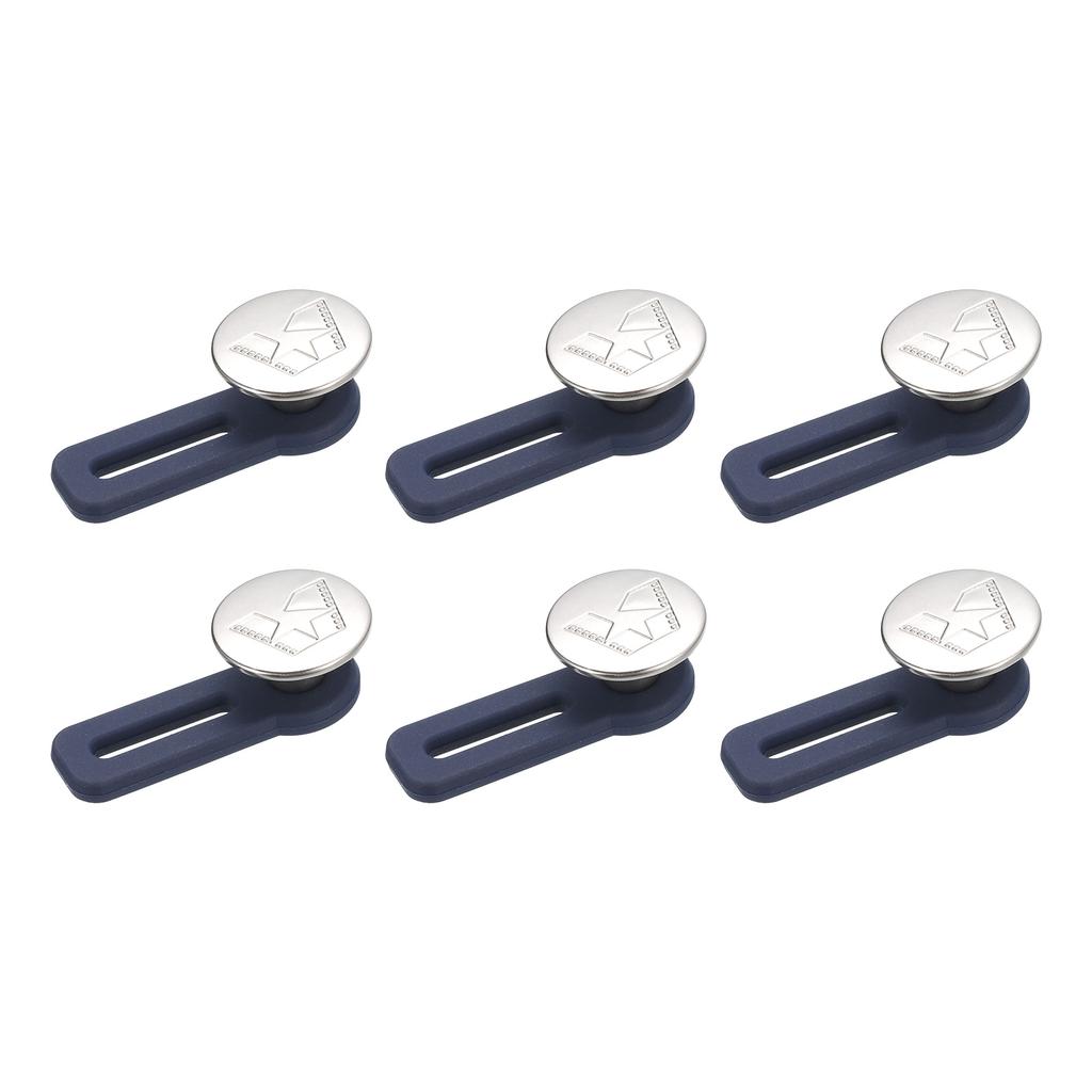 6pcs Button Extenders Alloy & Silicone Pants Waist Extension No-Sew Extend Buttons for Women Men's Pants Jeans Skirts1.38"