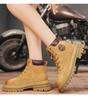 Men's and Women's Retro Style Plush Lined Leather Martin Boots - Trendy British High-Top Work Boots