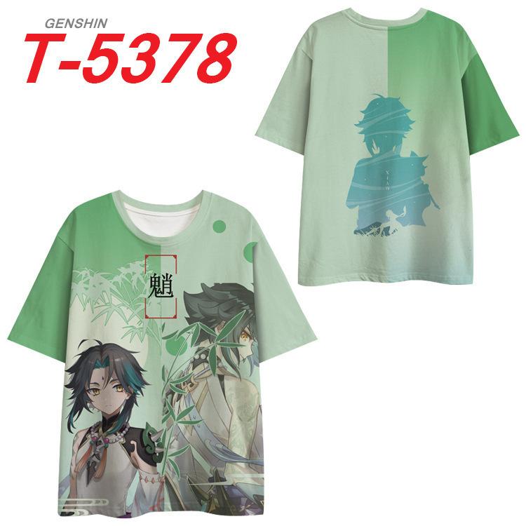 Pánské tričko s krátkým rukávem s 3D potiskem Zhongli z hry Genshin Impact One Piece