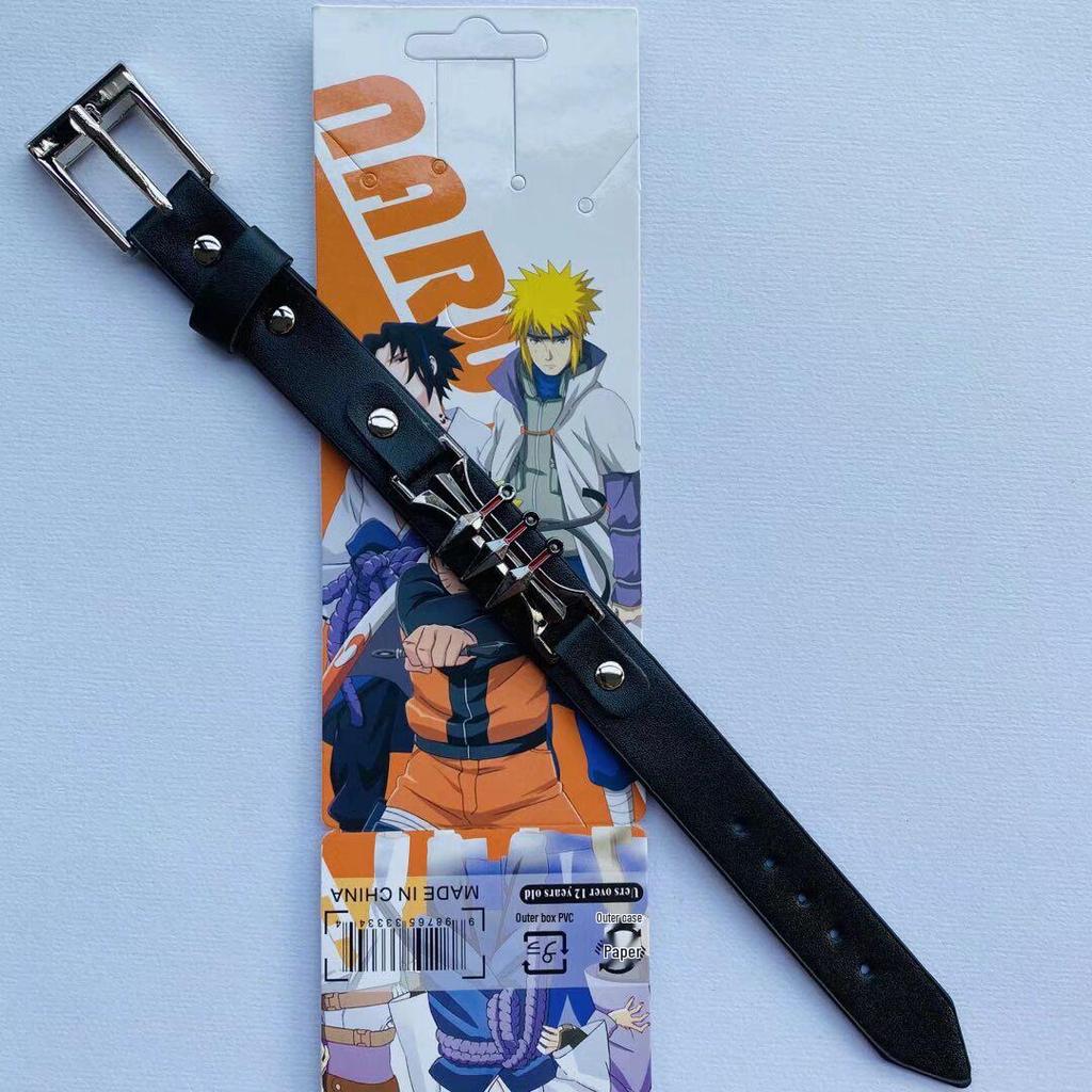 Anime Mix Faux Leather Bracelet: Attack on Titan, Naruto, Jujutsu Kaisen, Demon Slayer, Fairy Tail, Death Note.