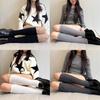 Vintage Knitted Stacking Socks With Lace Hollow Pattern For Winter Fashion