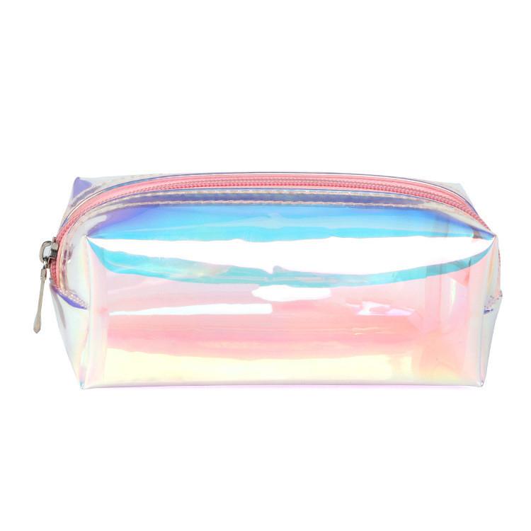 Transparente TPU Make-up Tasche Laser Bunter Federmäppchen Tragbare Aufbewahrung Für Studenten