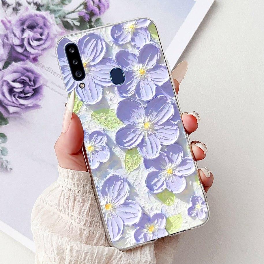 Case For Samsung Galaxy A20 A20e A20s Cover Fashion Flower Butterfly Soft Silicone Clear Bumper For Samsung A30 A 30 A 20 Covers