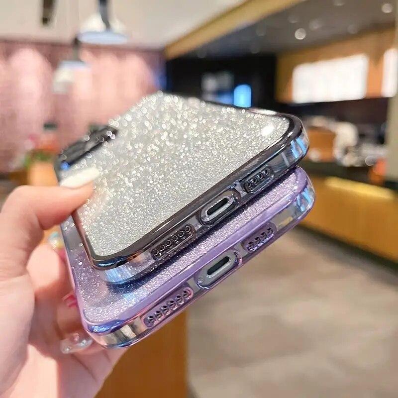 Note11 12pro Lüks Degrade Glitter Kaplama Kılıf Xiaomi Redmi Için Not 11 12 Pro 4g Artı 5g Silikon Arka Kapak Note12 12 s 11 s