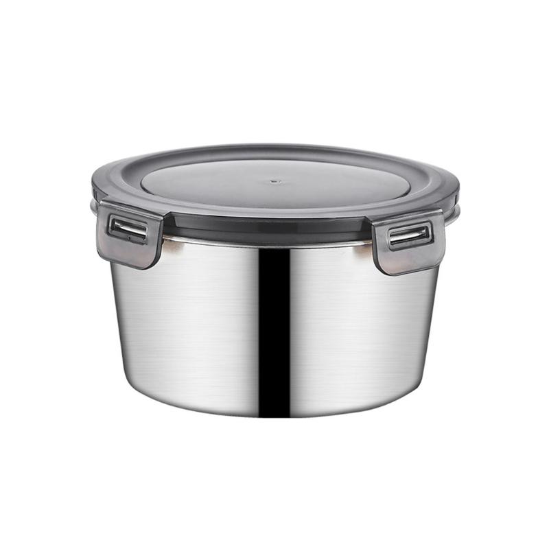 Large Capacity Stainless Steel Food Storage Container Leak Proof Lunch Box with Lid Metal Crisper for Home and Office