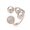 2025 New Fashion Silver/Gold Color High Polish Copper Zircon Jewelry Unique Design Geometric Ball Shape Rings For Women