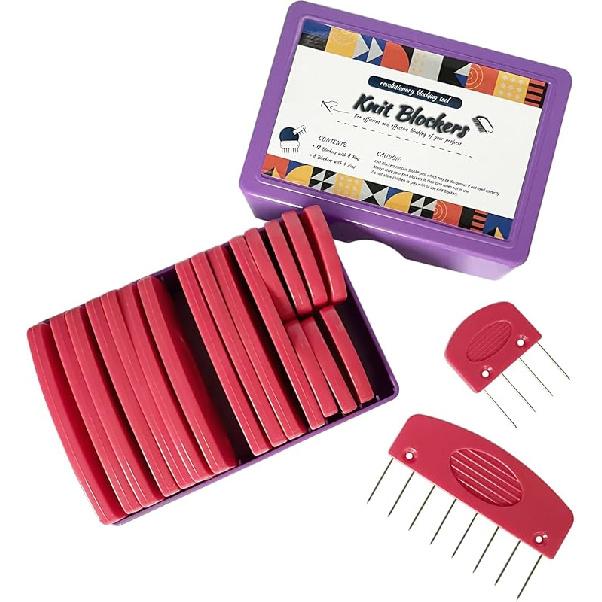 20Pcs Knit Blockers Pins Kit, Knit Blocking Combs for Crochet Knitting Blocking Board Mats, Crochet Blocking Pins for Crochet Projects Sewing Lace