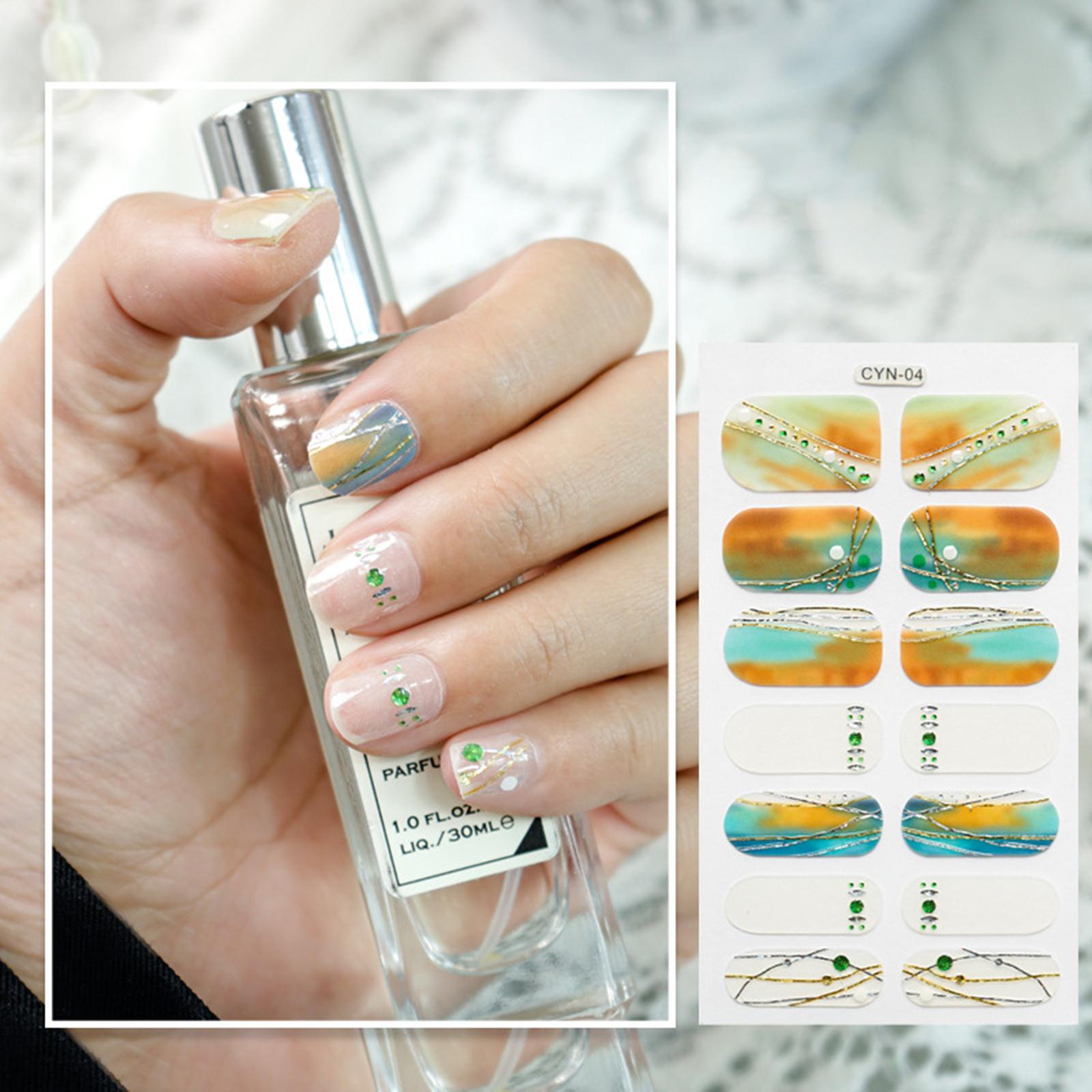 

Блестящие/цветочные наклейки для нейл-арта 14 советов по обертыванию ногтей Сделай сам наклейки для ногтей Женские украшения для нейл-арта Инструмент для маникюра CYN04