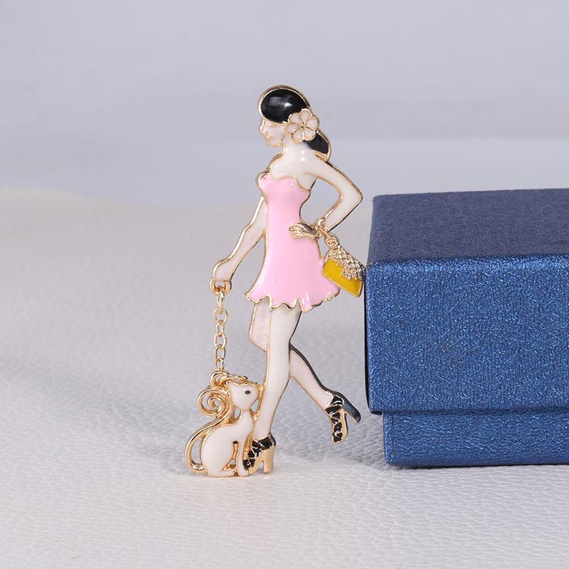 

Творческая элегантность темпераментная брошь для девочки, модные аксессуары из сплава, антибликовый воротник розовый