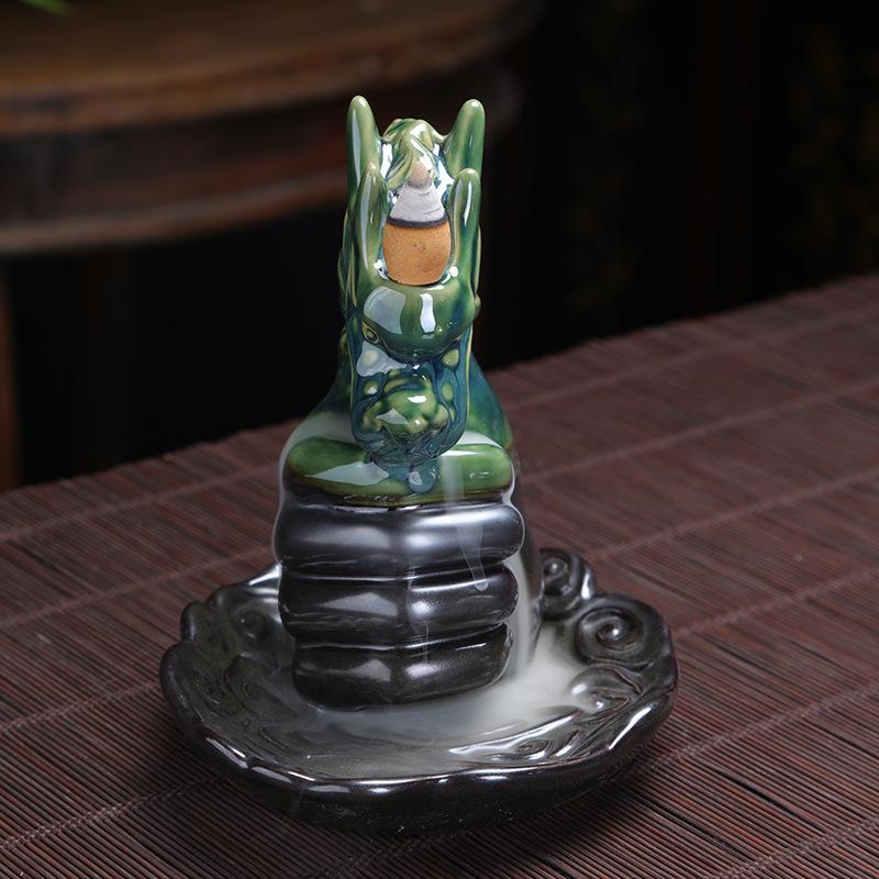 Incense Holder Xianglong Ceramic Incense Burner Creative Ornaments for Backflow Incense Burner