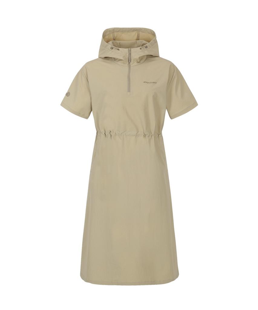 DISCOVERY EXPEDITION Women'S Freshvent Hooded Woven Dress (L/Beige)