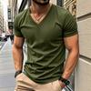 American Style Summer Quick Dry Mens V Neck Short Sleeve T Shirt