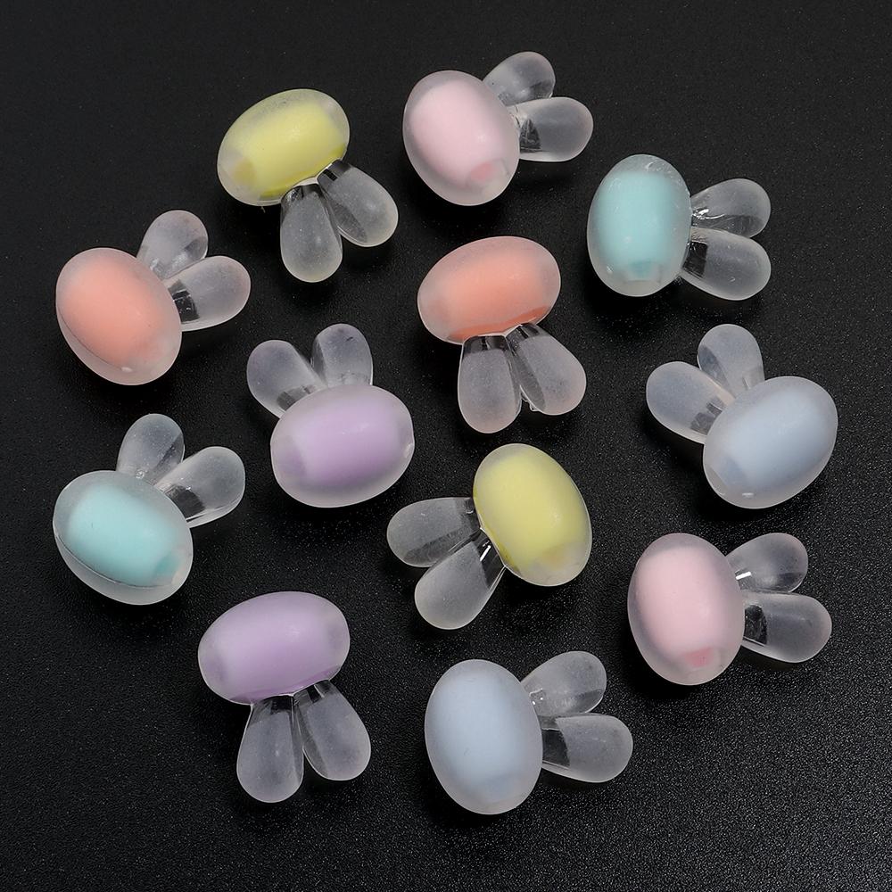 20-50pcs Rabbit Head Acrylic Beads Cute Candy Color  Loose Spacer Beads For DIY Jewelry Making Bracelet Necklace Phone Key Chain