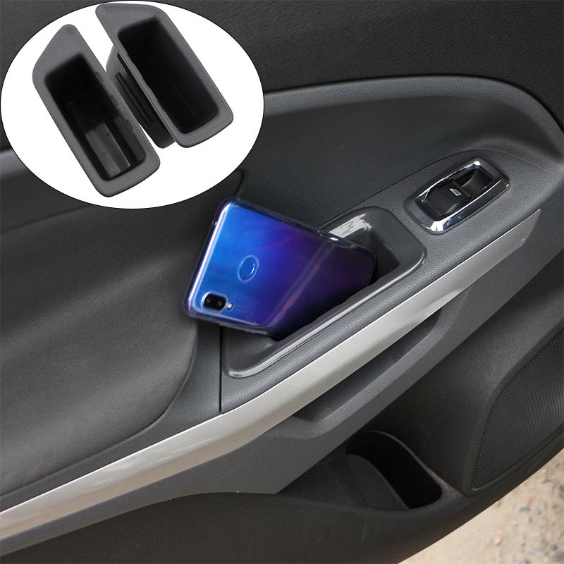 

For Ford Ecosport 2018 - 2024 2Pcs ABS Car Front Door Storage Box Case Back Container Stowing Organizer Interior Accessories чёрный