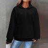 Women's Fashionable Casual Solid Color Long Sleeved Hooded Pocket Pullover Sweater Sweatshirt Top