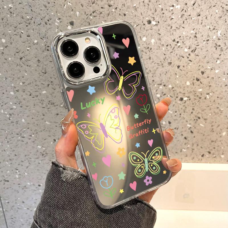 Rose Flower Phone Case For iPhone 16 Pro Case Funda iPhone 13 11 12 14 15 Pro Max Plus XR X XS Shockproof Make Up Mirror Cover
