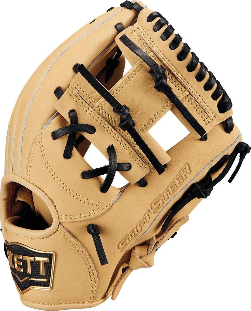 ZETT Mládežnická baseballová rukavice Soft Pastelově hnědá x Černá BJGB74510F, Hovězí kůže, Všestranná, Hod levou rukou, (3219), Velikost SS,