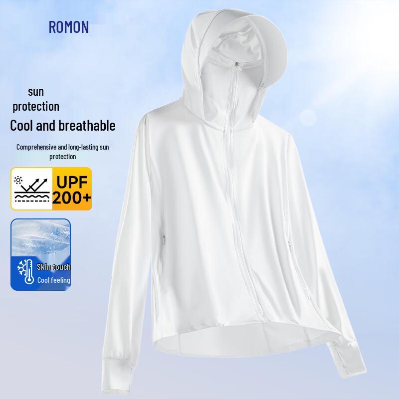 Romon Men s Hooded Ice Silk UPF50+ Sun Protection Jacket 2XL