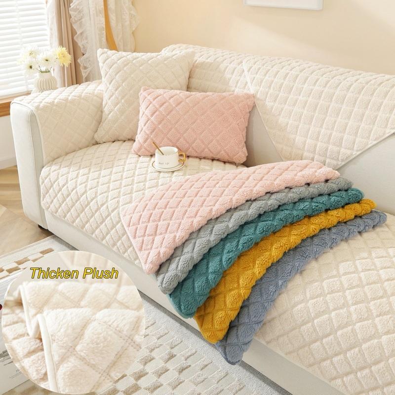 Thicken Imitate Sheep Plush Sofa Cover Universal Non -Slip Sofa Mat Winter Warm Sofa Towel Couch Cushion For Living Room Home