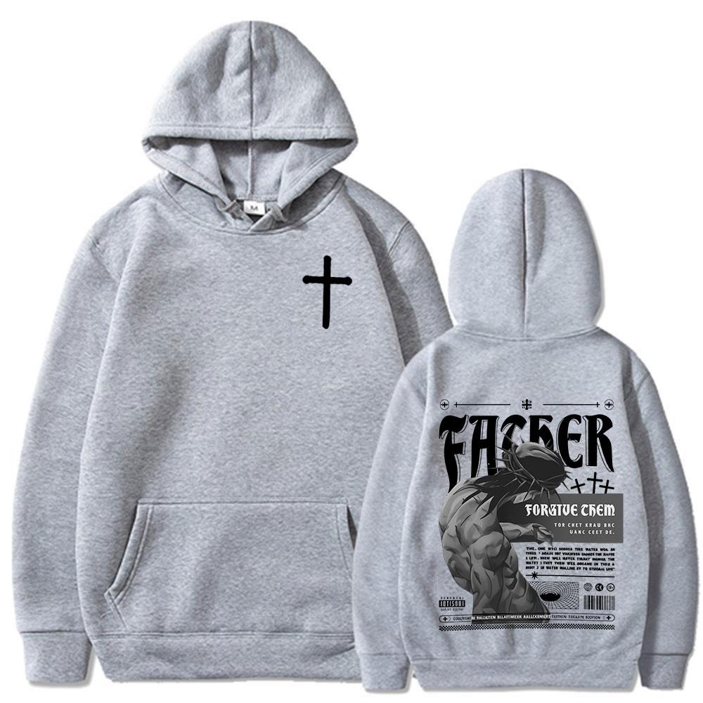 Christian Religious Jesus Forgive Them Father Bible Verse Hoodies Men Women Clothing Fashion Sweatshirts Long Sleeve Pullovers