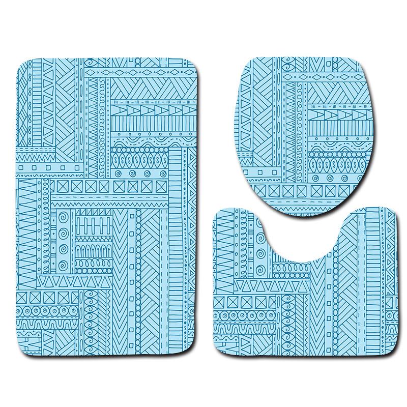 World Cup Football Toilet Three-Piece Floor Mat Bathroom Three-Piece Carpet Doormat