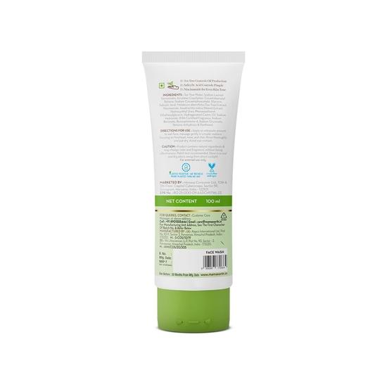 Mamaearth Tea Tree Natural Face Wash para Acne e Espinhas 100 ml - Para Pele Normal e Seca