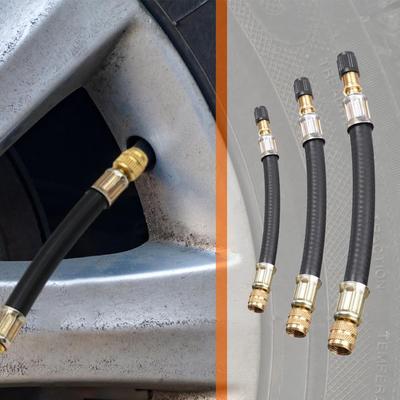 Tire Inflator Extension Hose Rubber Leakproof with Dust Cover Easy To Install For Valve Adapter Pump Up Extension Tube Cars