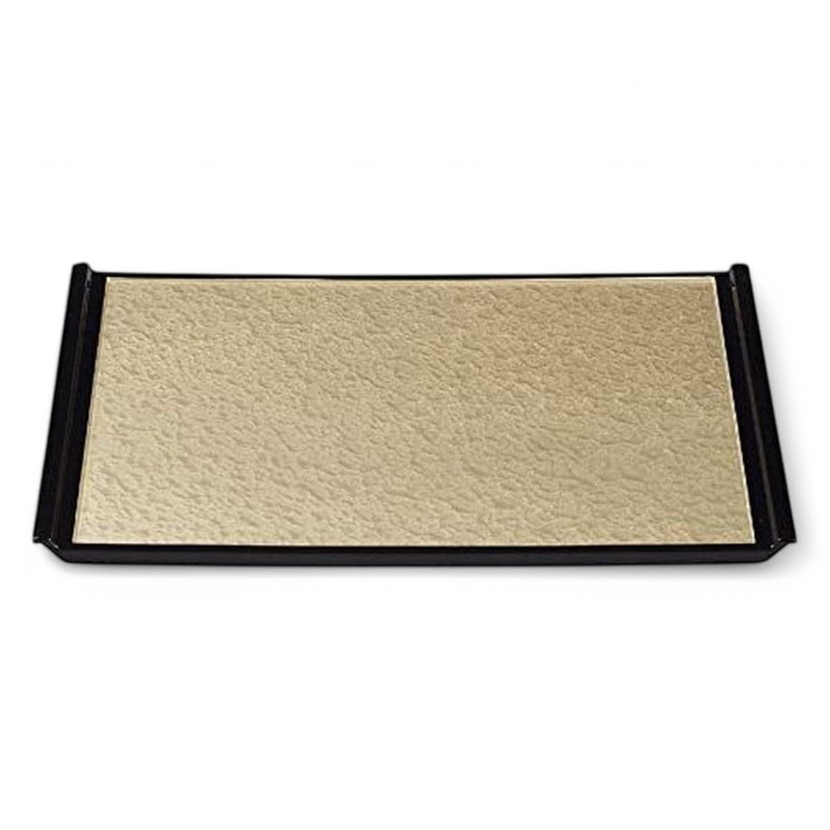 

Made in Easy to Champagne Small x x J-kitchens Placemat, Tray, Japan, Use, 5-Shaku Flight, Gold/Aqua Rim, Black, (45.6cm 32.5cm 2.1cm)
