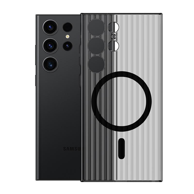 Corrugated Grating Pattern Suitable for Samsung S25edge Mobile Phone Case Ice Fog Matte S24ultra Anti Fall PC Protection Case