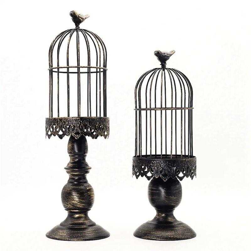 

M-Modern-Vintage Bird Cage Candle Holder Wedding Table Decoration Props Wedding Decoration Metal Iron Candle Holder Easy To Use