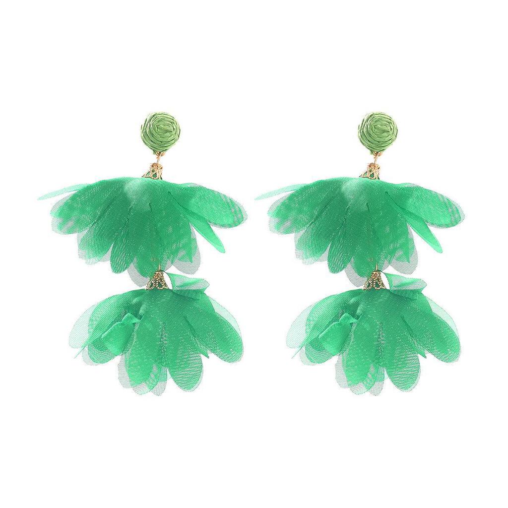 Kolorowe Geometryczne Kolczyki z Chwostami: Ręcznie robione Okrągłe Płatki z Europejskim i Amerykańskim Akcentem