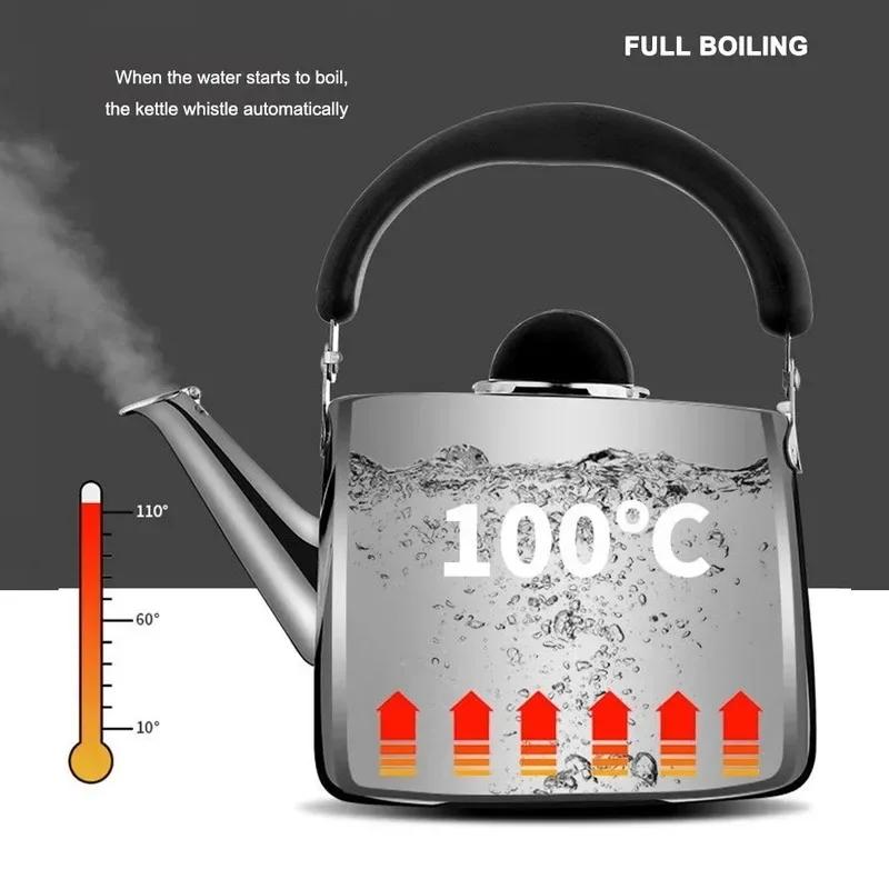2L/3L/4L Kalınlaştırılmış Düdüklü Su Isıtıcısı 304 Paslanmaz Çelik Hızlı Isınan Kaynar Su Tencere Ev Çaydanlığı İçin