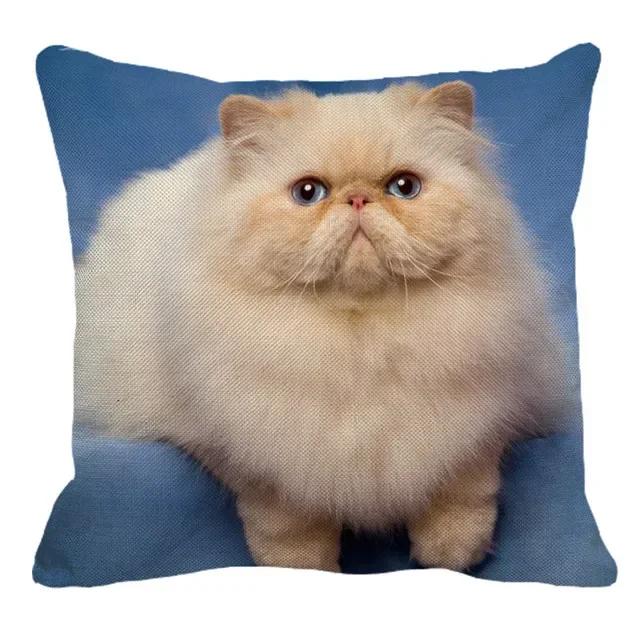 Persian Cat Linen Pattern Double-sided Printed Pillow Cover Short Plush Suitable Living Rooms Bedrooms Sofas Throw Cushion Cover