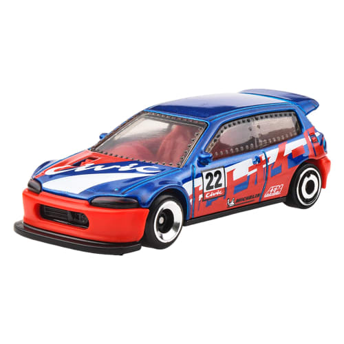 Hot Wheels Basic Car Honda Civic Custom Vehicle Toy Miniature Car for Ages 3 and Up, Red, JFN58