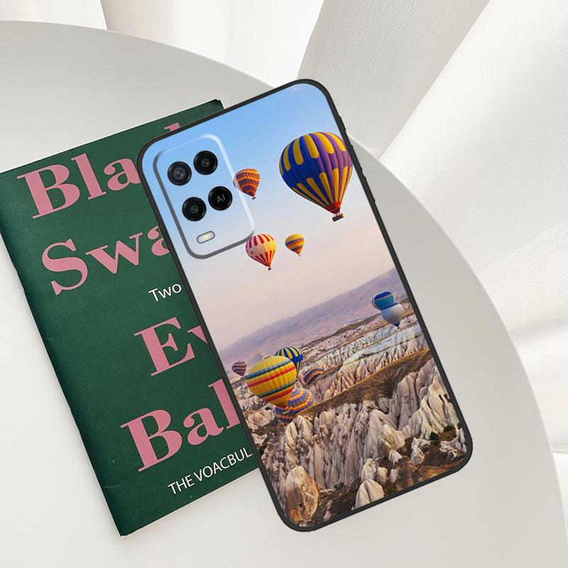 Hot Air Balloon Travel Mountain Case For Oppo A58 A78 A98 A15 A16 A17 A52 A72 A76 A96 A54 A74 A94 A57 A77 A54S A57S Cover