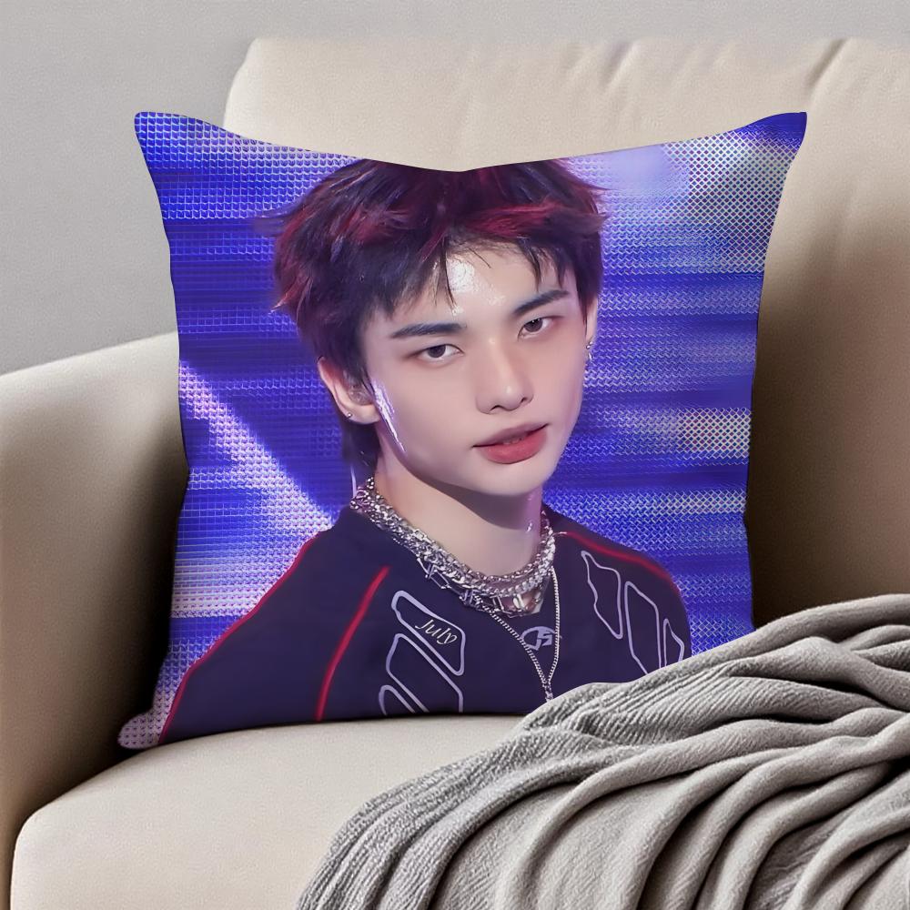 Handsome Kpop Idol HHwang HyunJin Cushion Cover Pillowcase Antidustmite Invisible Zipper Short Plush Sofa Cushion