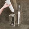 2pcs Wall Mounted Toothbrush Holder PET Mouthwash Cup Rack  Bathroom Accessories