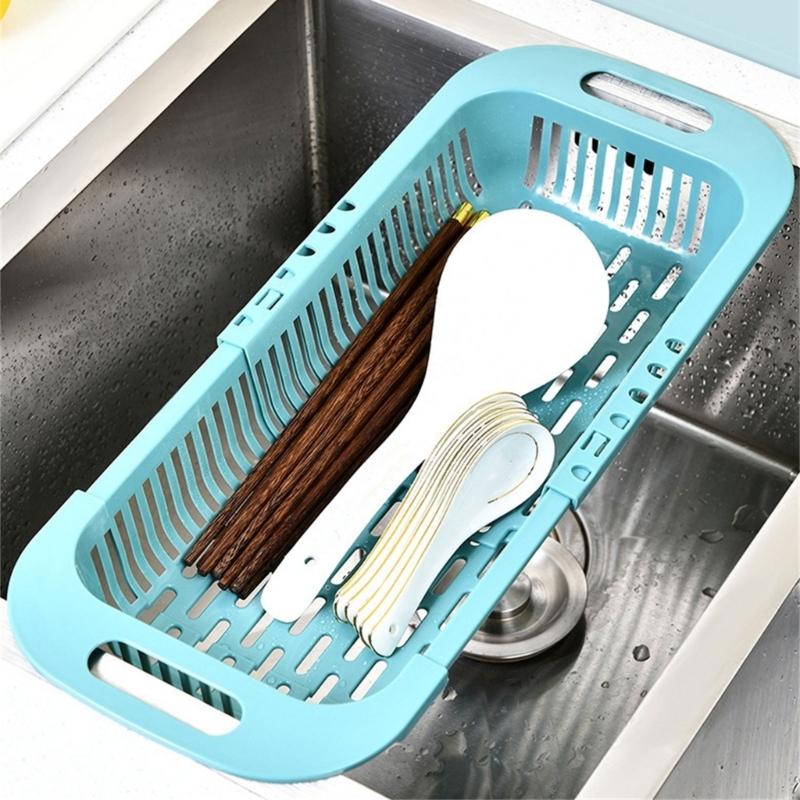 Collapsible Dish Drying Rack Large Capacity Kitchen Sink Dish Drainer Expandable Storage Drain Basket Easy to Use
