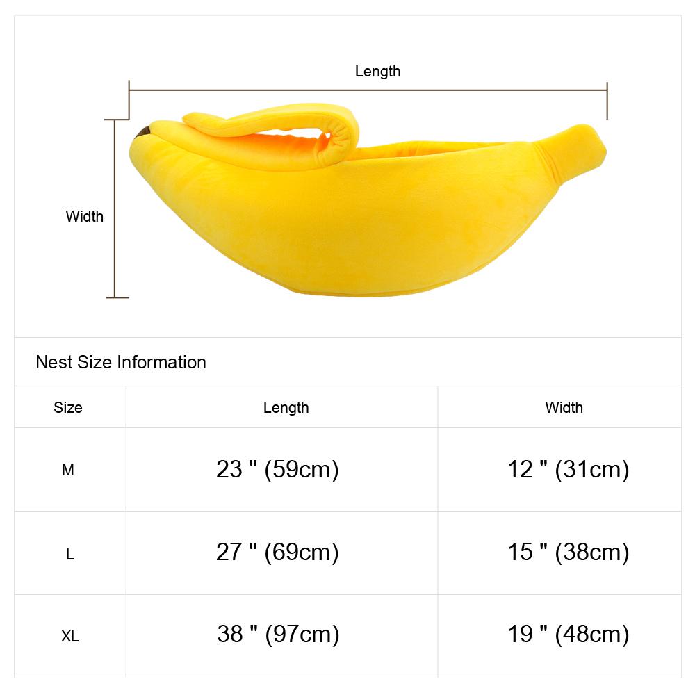 Banana Cat Bed House Cozy Cute Banana Puppy Cushion Kennel Warm Portable Pet Basket Supplies Mat Beds for Cats Kittens