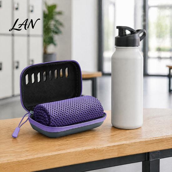 Quick Cooling Towel with Case Carrying Case, 30x80cm Instant Microfiber Ice Lightweight Towel, Portable Drying for Gym Workout Yoga Running Fitness