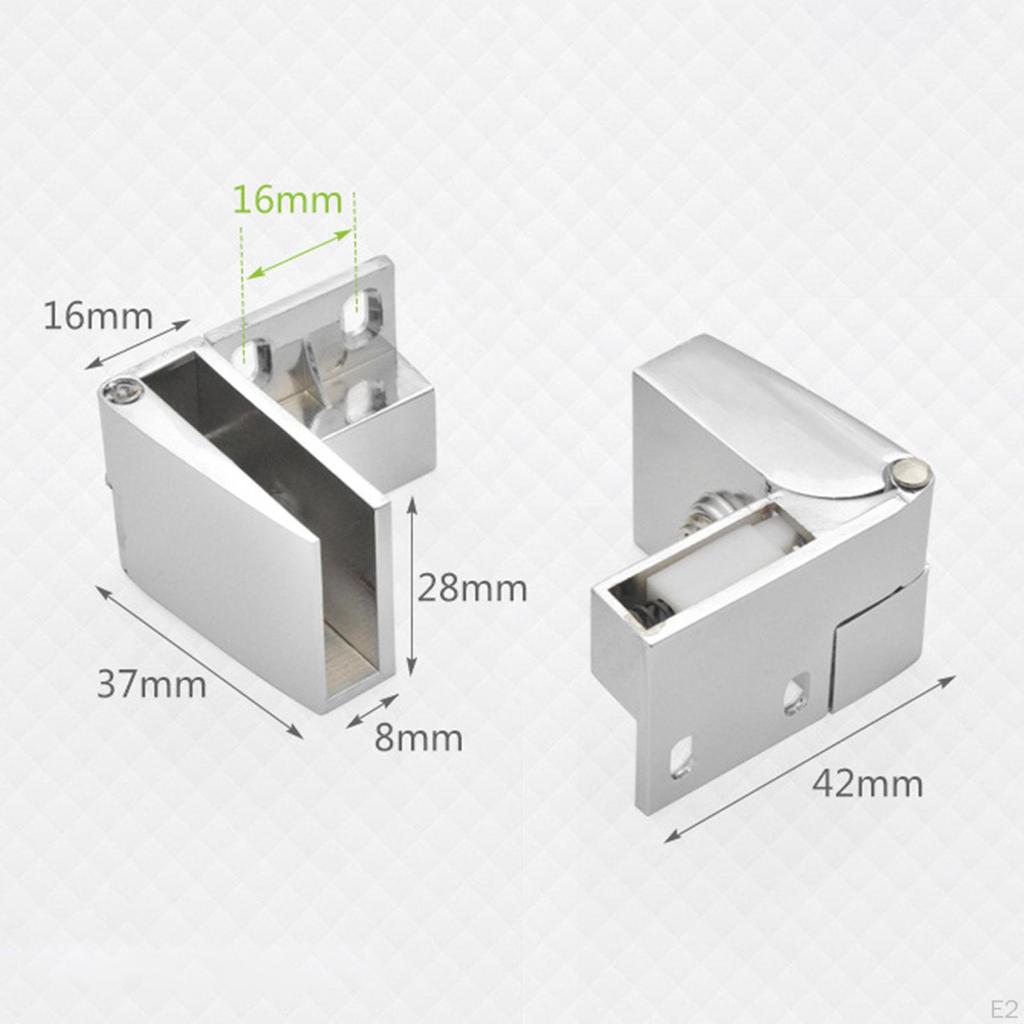 Glass Door Hinge Display Zinc Alloy with Screws Mounted Closer for Cupboard Wardrobe Replacement