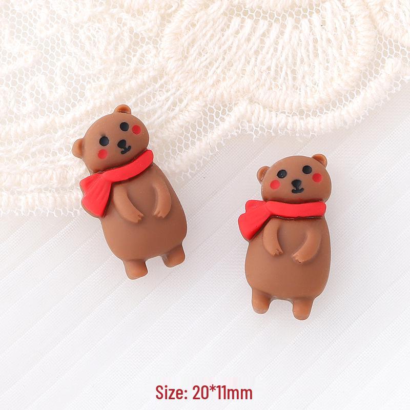 Cute Cartoon Duck Bear DIY Resin Ornaments: Phone Case, Hair Accessories, Stickers - Small Size